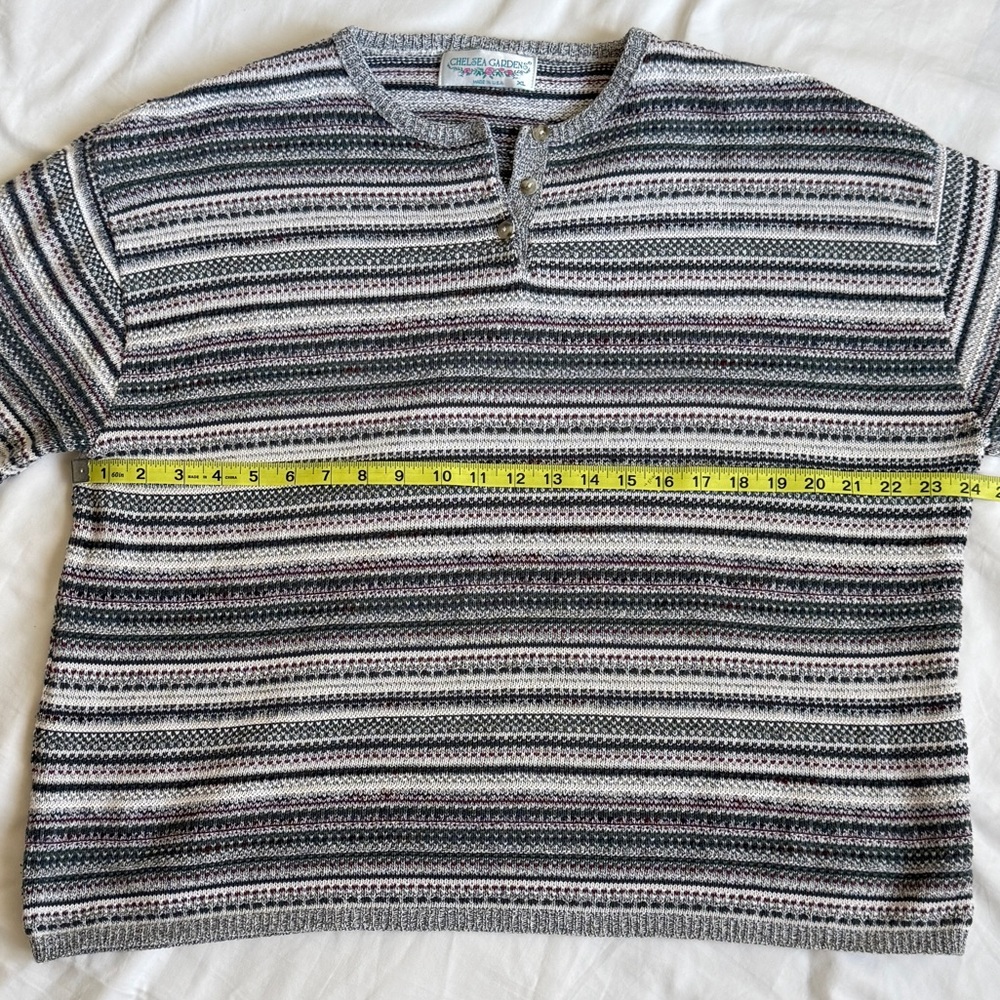 Vintage 90s Patterned Knit Pullover Sweater Large by Chelsea Gardens size XL - Picture 5 of 7